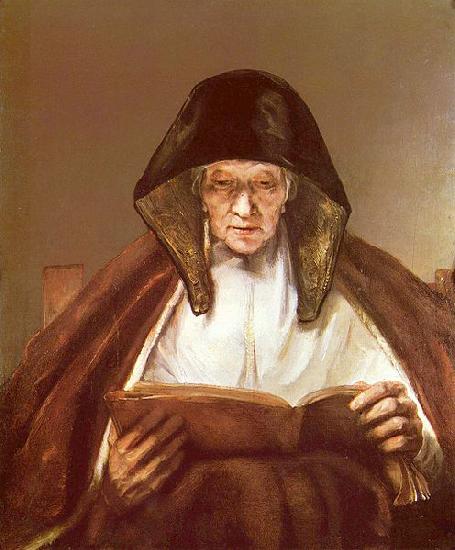REMBRANDT Harmenszoon van Rijn Alte Frau, lesend oil painting image